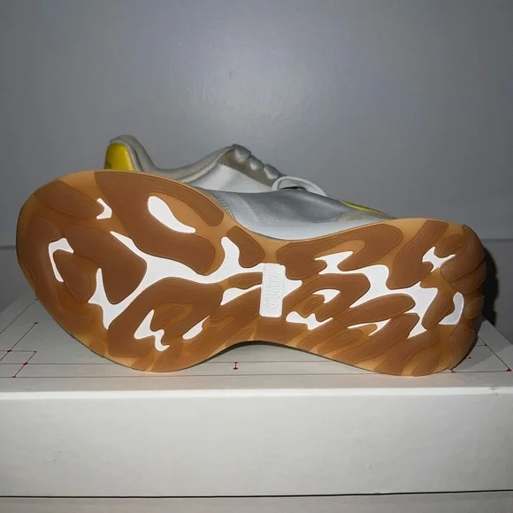 Alexander McQueen Yellow and White Sneakers with Slim Silhouette